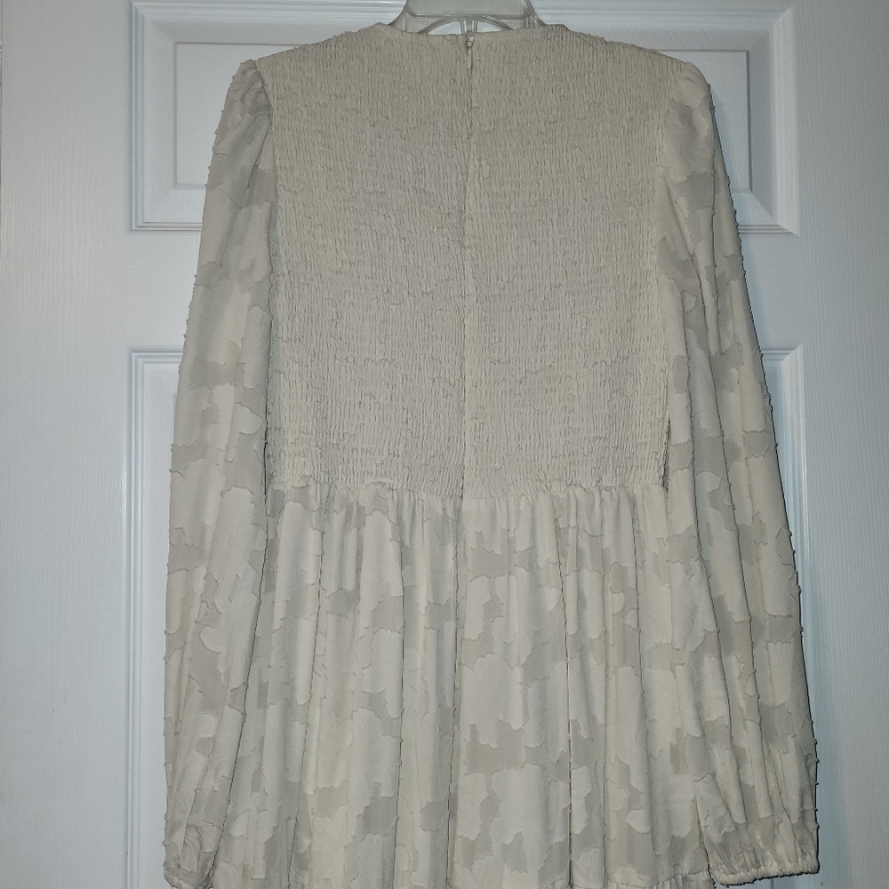 INA Smocked Lined Maxi Dress Women's Size Small‎ Cream Ivory Modest Cottagecore - Picture 12 of 14